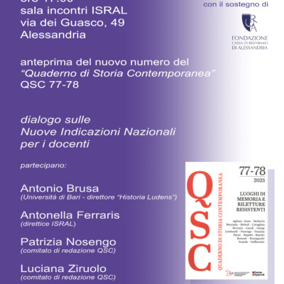 Immagine di Anteprima del nuovo numero di "Quaderno di storia contemporanea" QSC 77-78