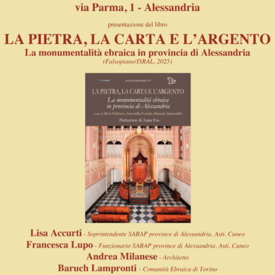 Immagine di Presentazione libro "La Pietra, la carta e l'argento. La monumentalità ebraica in provincia di Alessandria"