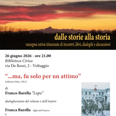 Immagine di Primo incontro Rassegna Estiva "Dalle storie alla storia" 26 giugno 2026 a Voltaggio